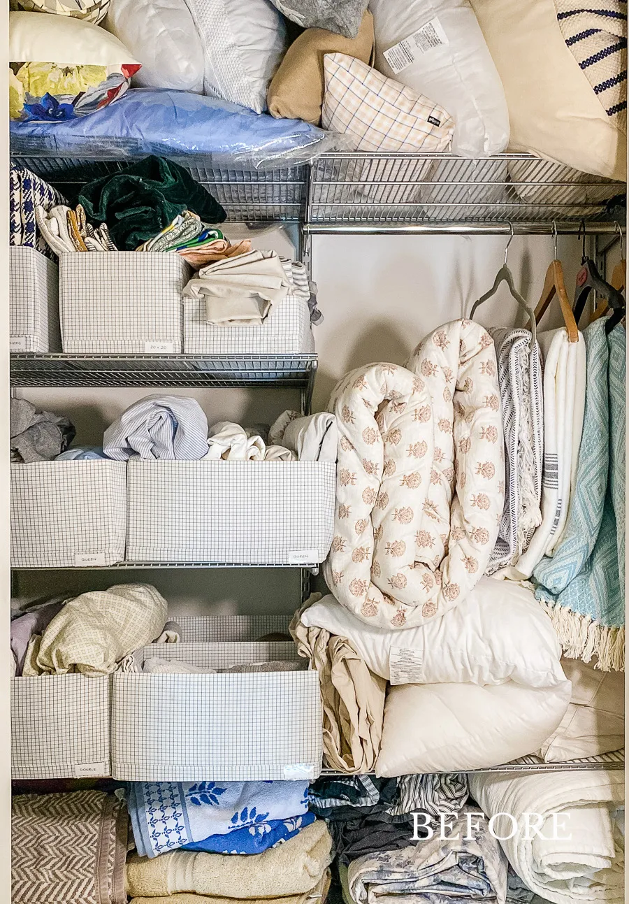 hallway linen closet organizing ideas