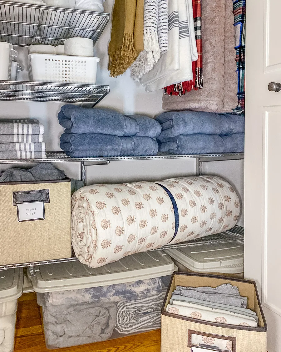 hallway linen closet organizing ideas