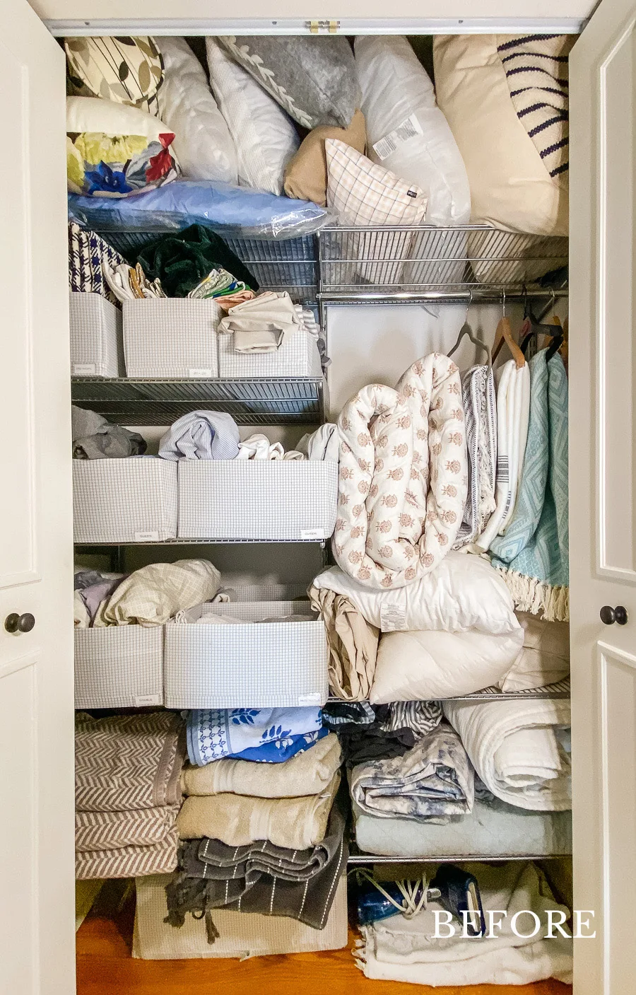 hallway linen closet organizing ideas