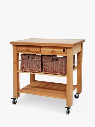 Eddingtons Lambourn Beech Wood Butcher's Trolley, 90cm