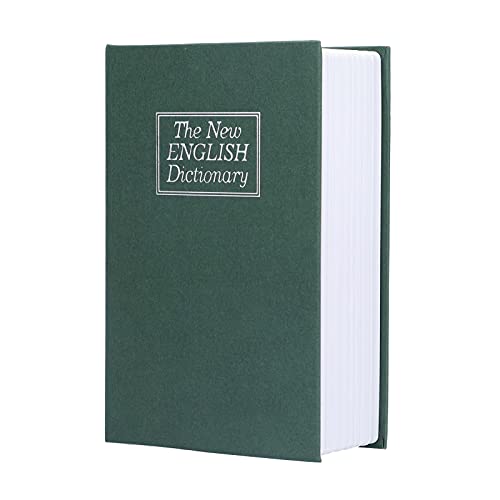 Tissting Book Safe With Combination Lock, 7.1 X 4.6 X 2.2in English Dictionary Book Hidden Storage Box Steel Code Secret Safe Book for Cash Jewelry