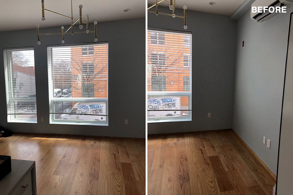 living room during renovation