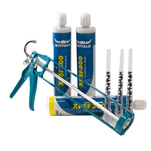 Polyester Resin Fixing Kit 3 X 300ml Cartridges and Skeleton Gun Strong Chemical Anchor Buffalo by Chemfix