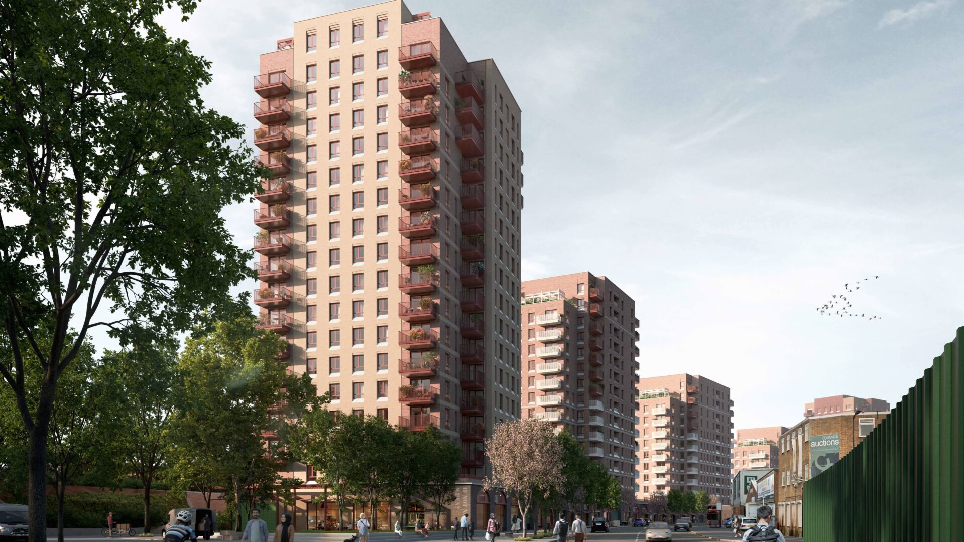 A computer-generated image of three residential towers - Barratt said it