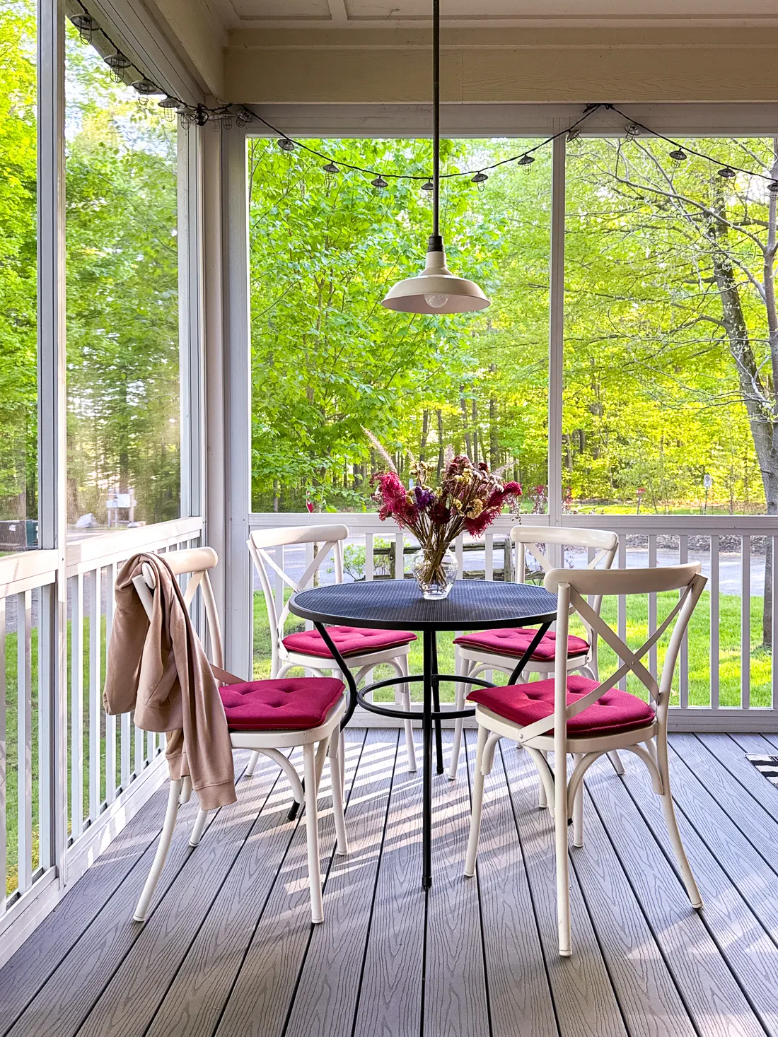 outdoor dining table, metal dining, porch table