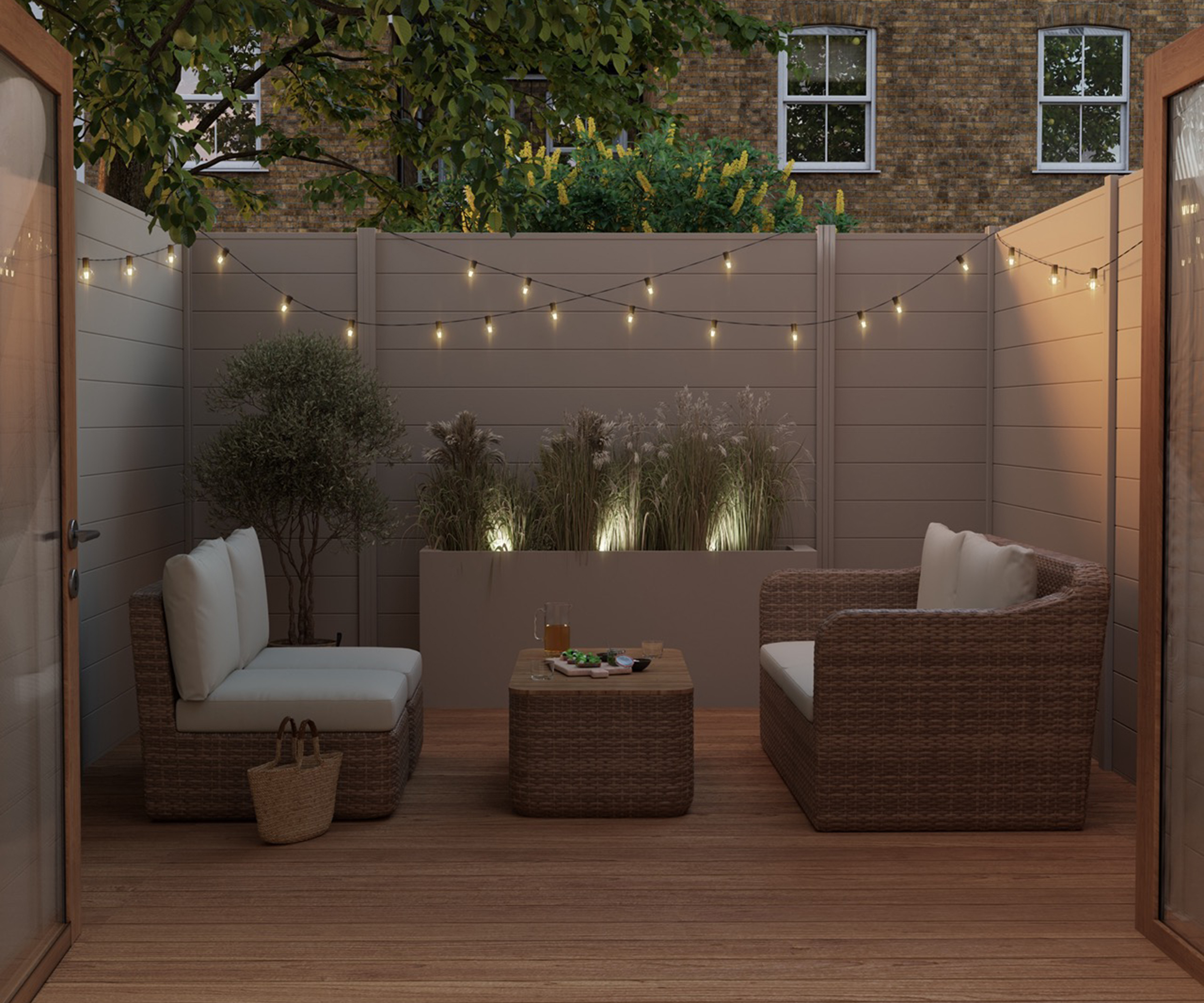 GoodHome Elos Beige 4 Seater Coffee set
