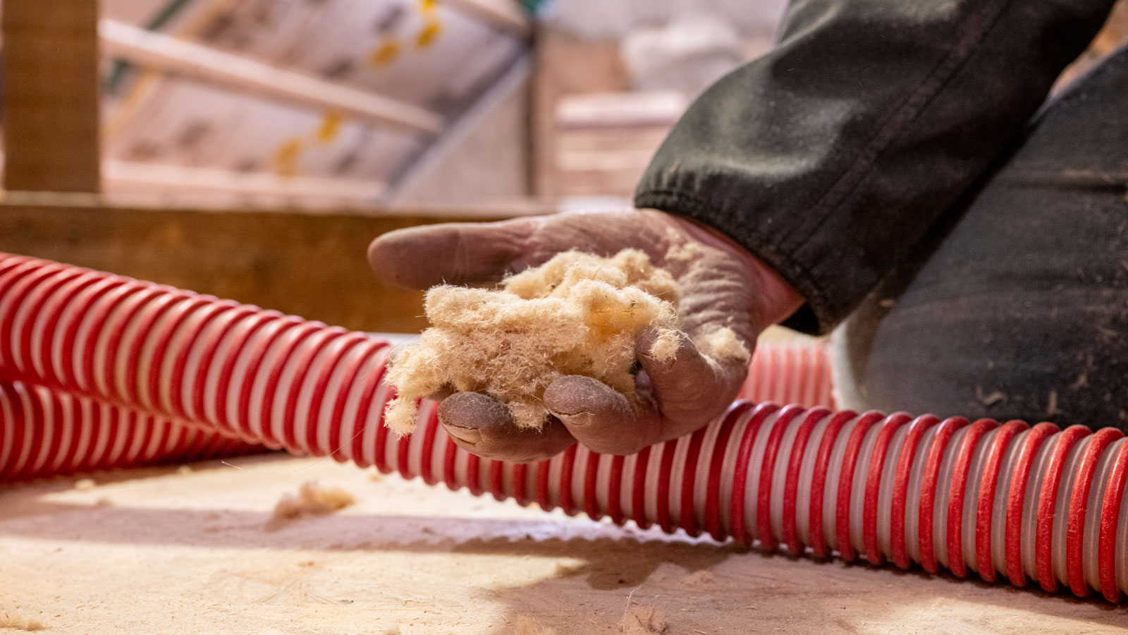 removing old loft insulation