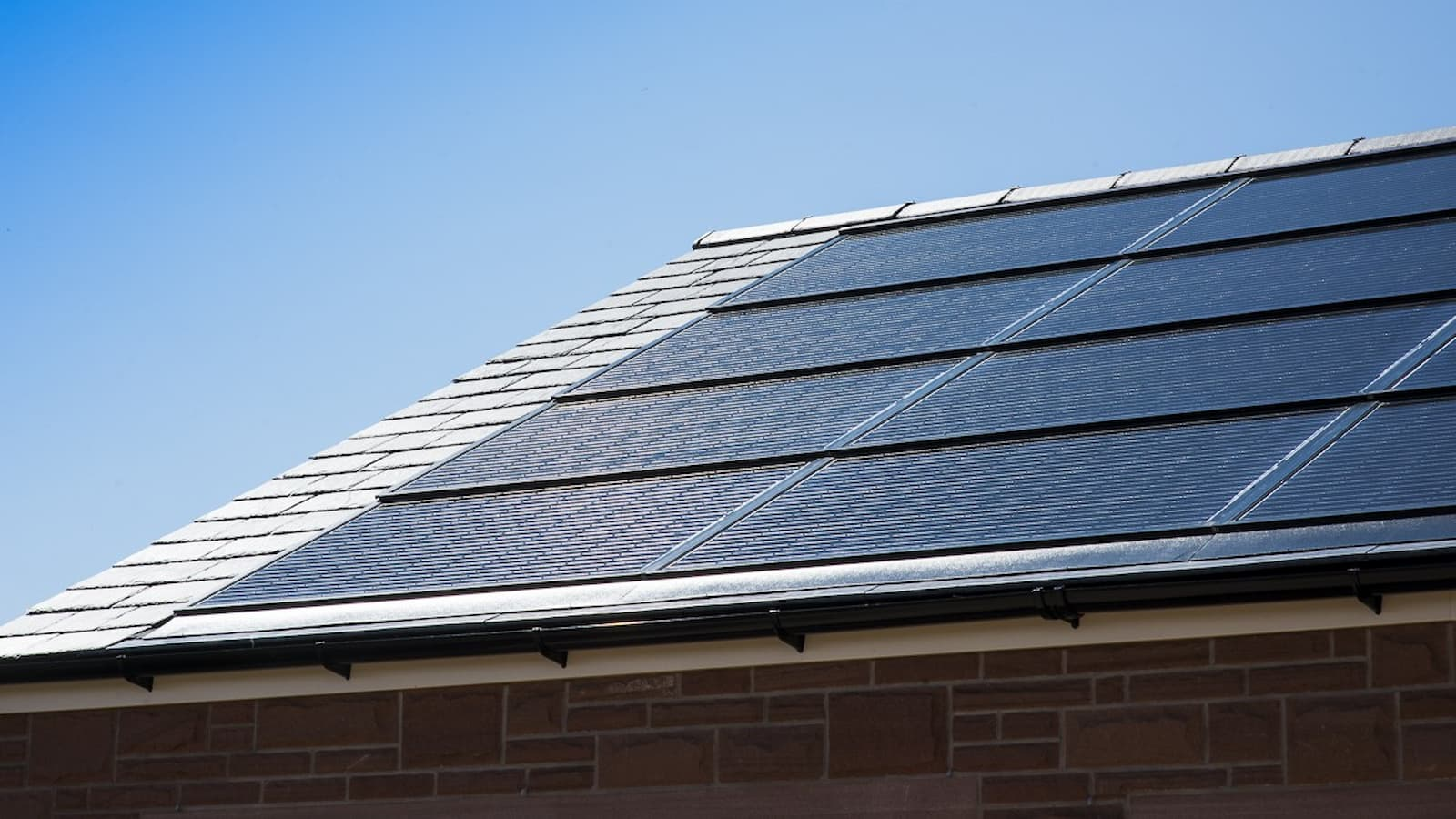In built solar panel in the sun on a roof