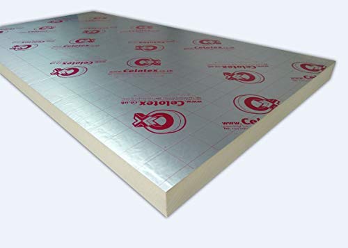 Buildershop (uk) Ltd 2400 X 1200 X 50mm Celotex Ga4050 / Kingspan Tp10 / Tf70 / Ecotherm Ecoversal Foil Insulation Board (25)