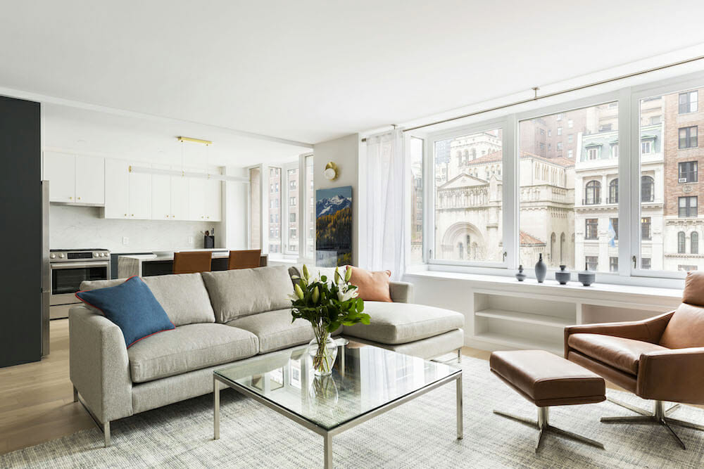 Wall Removed for Open Minimalist Design in a NYC Condo Reno