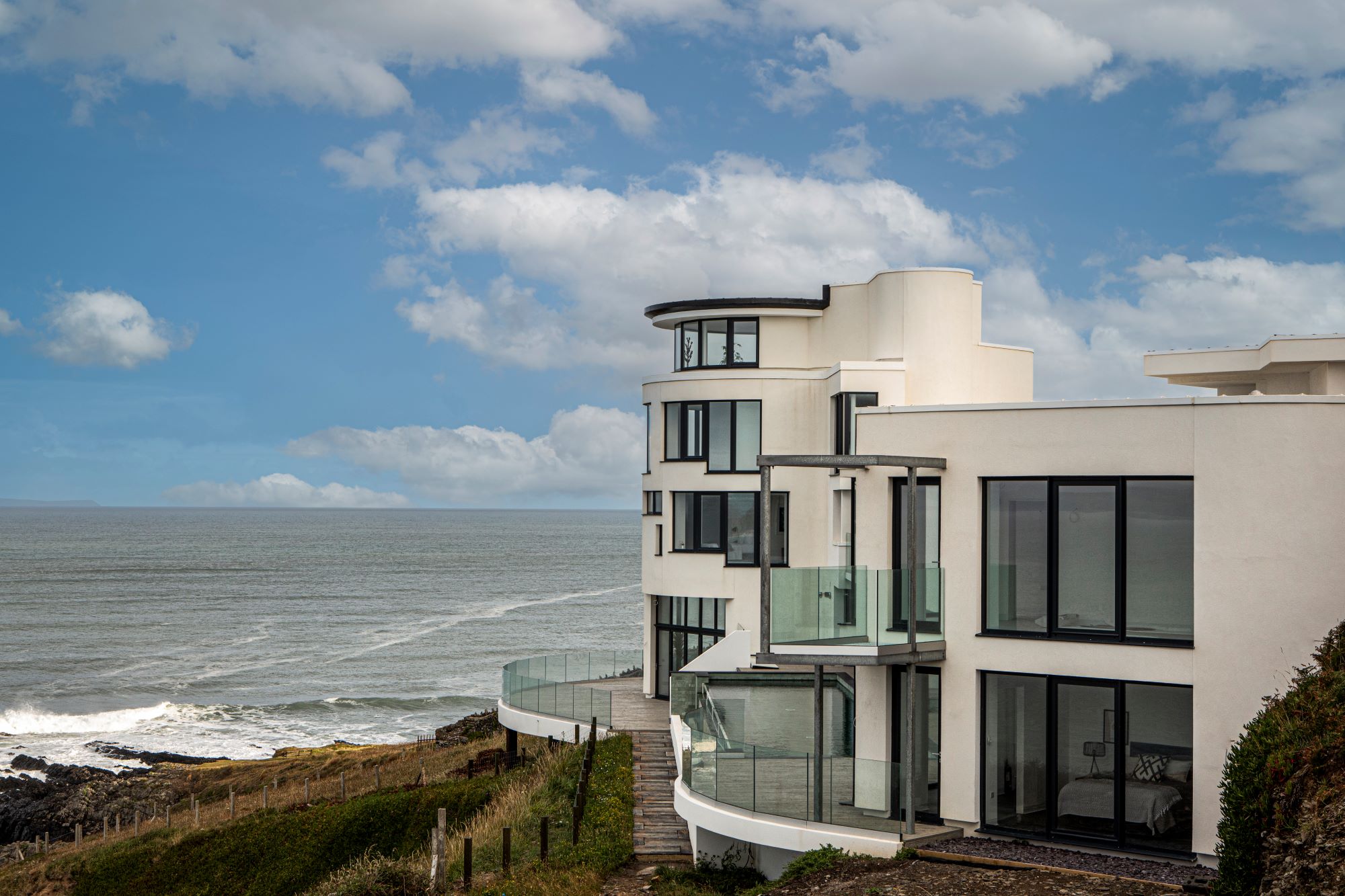 The Lighthouse from Grand Designs from a far off view overlooking the sea
