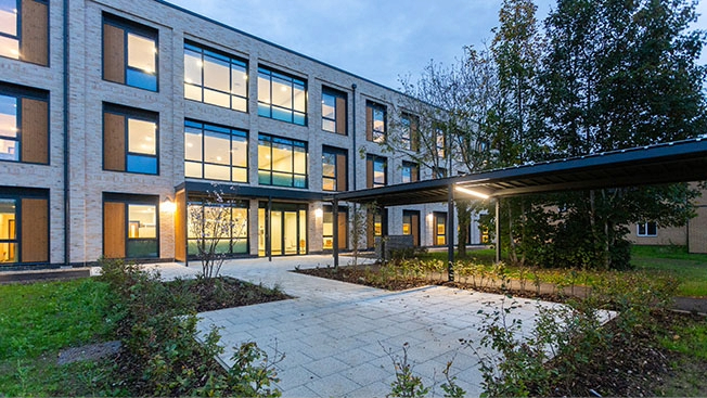 MMC military bedspaces - Outside of the new Imjin Barracks Single Living Accommodation built by Reds10 using modern methods of construction