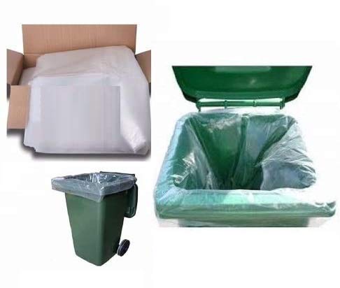 Clear Wheelie Bin Liners Strong Heavy Duty Rubbish Sack Big Refuse Bin Bags (20)
