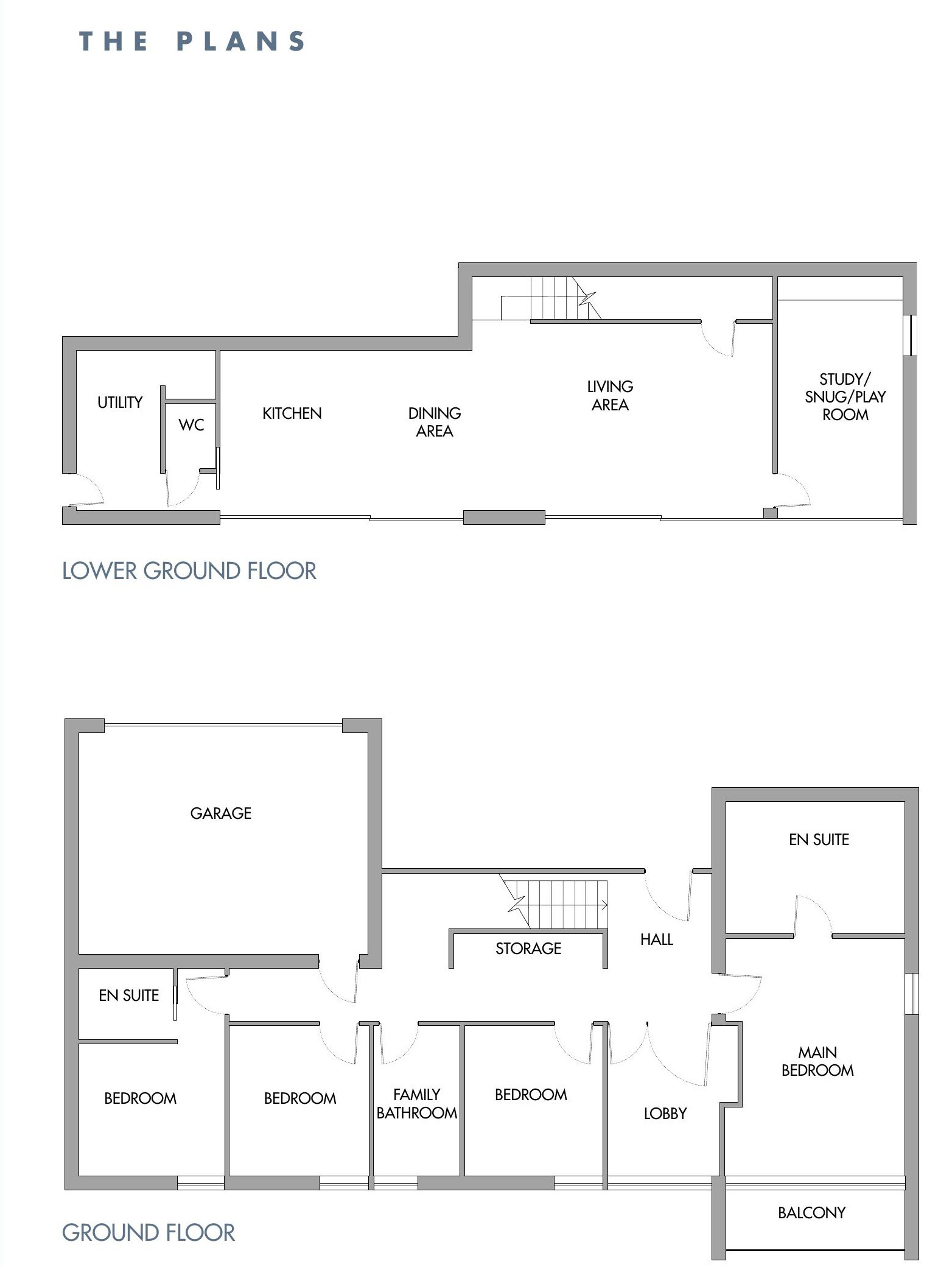 A detailed floor plan illustration showing the layout of a two-story house, including rooms such as a kitchen, living area, bedrooms, and bathrooms.
