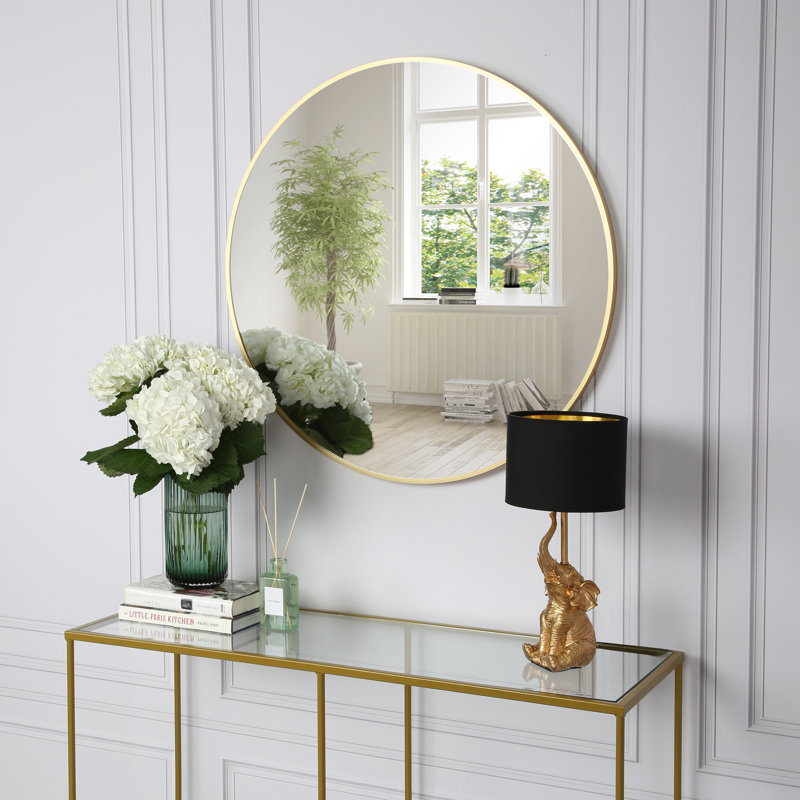Canora Grey Sasheer - Round Framed Wall Mounted Mirror &amp; Reviews | Wayfair.co.uk