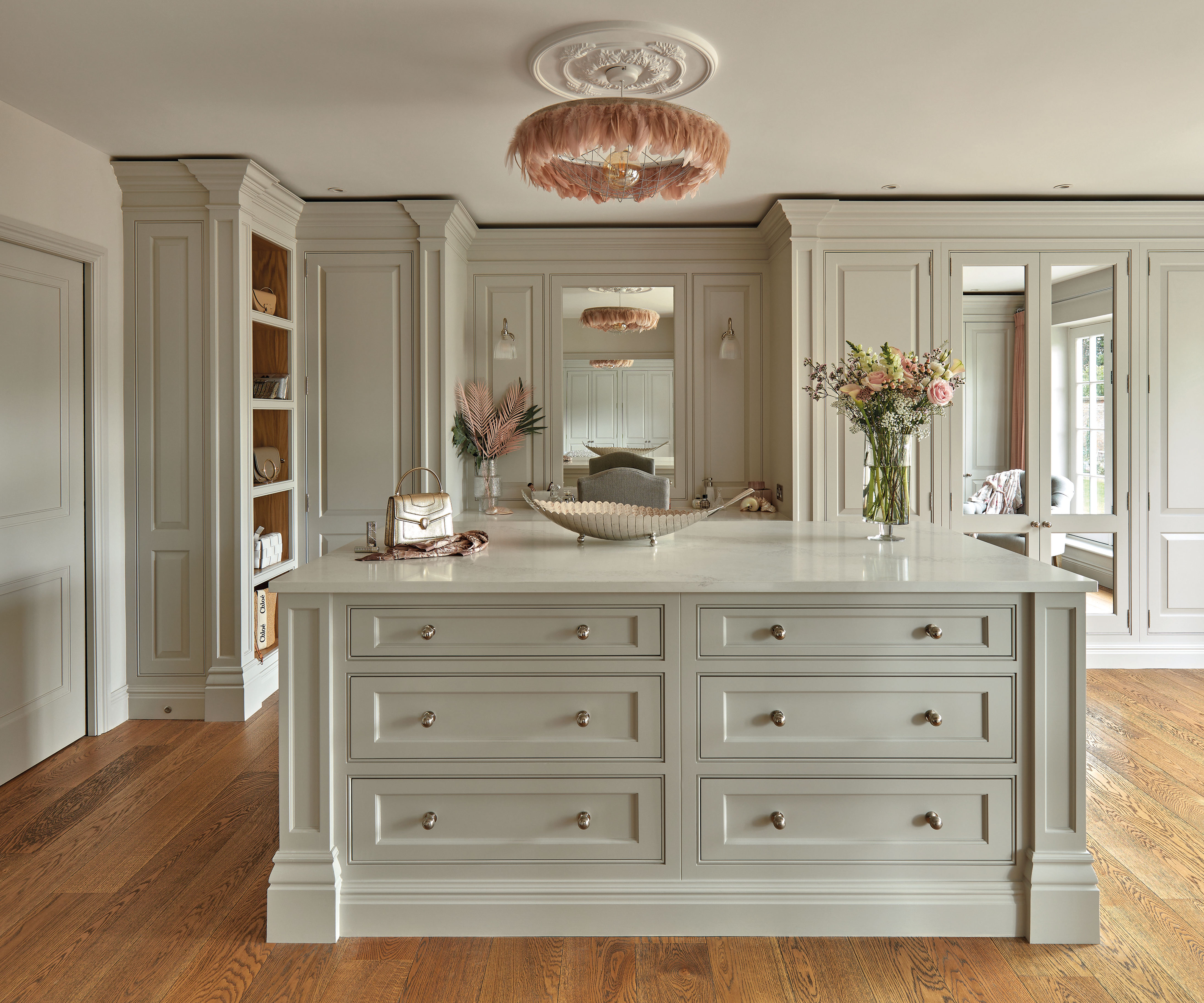 large luxury walk-in wardrobe and dressing room