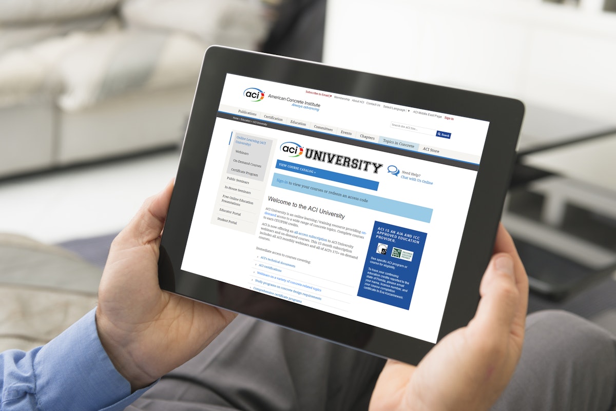American Concrete Institute Updates ACI University Learning Platform