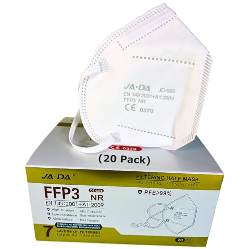 Spanner in the Works Ffp3 Dust Masks Pack of 20 - Individually Wrapped Disposable Face Masks | 7 Layer Work Mask En149 Uk Certified