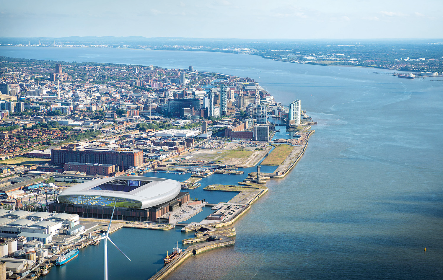 How did Everton Stadium save £300k on facade installation?