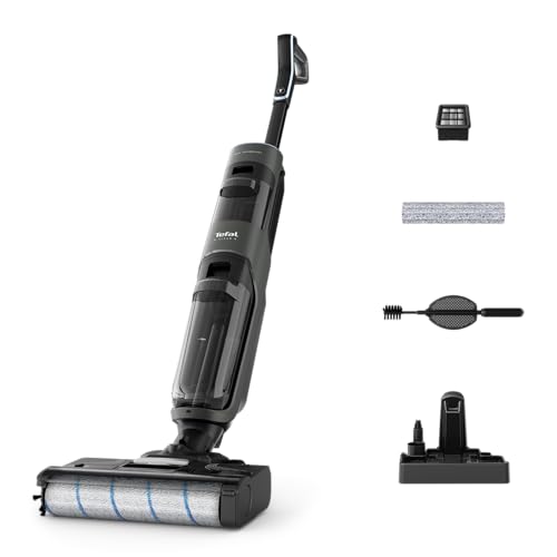 Tefal X-Clean 4 Cordless Wet & Dry Vacuum Mop – Hard Floor Cleaner With Self-Cleaning, Smart Sensor, Self-Propelled Brush-Roll, 50 Min Battery, Lightweight Design, Grey Gf5035m0