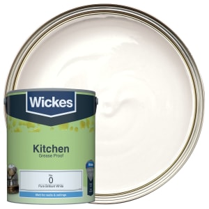 Wickes Kitchen Matt Emulsion Paint - Pure Brilliant White No.0 - 5l