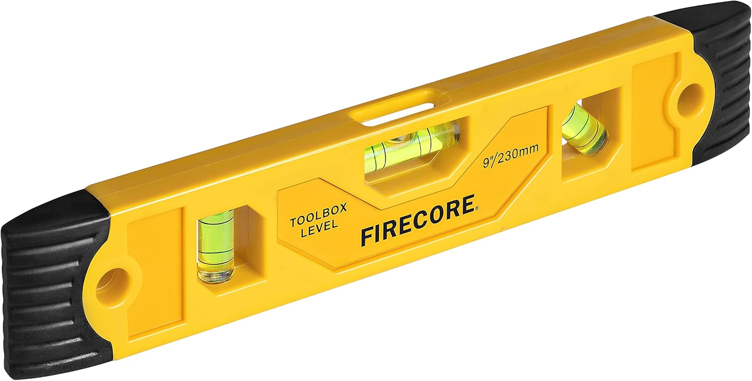 Spirit Level, Firecore Small Spirit Level, Level Tool, Magnet Torpedo Level With 3 Bubble 45°,90°,180°, 230mm/9inch - Fsl230pc
