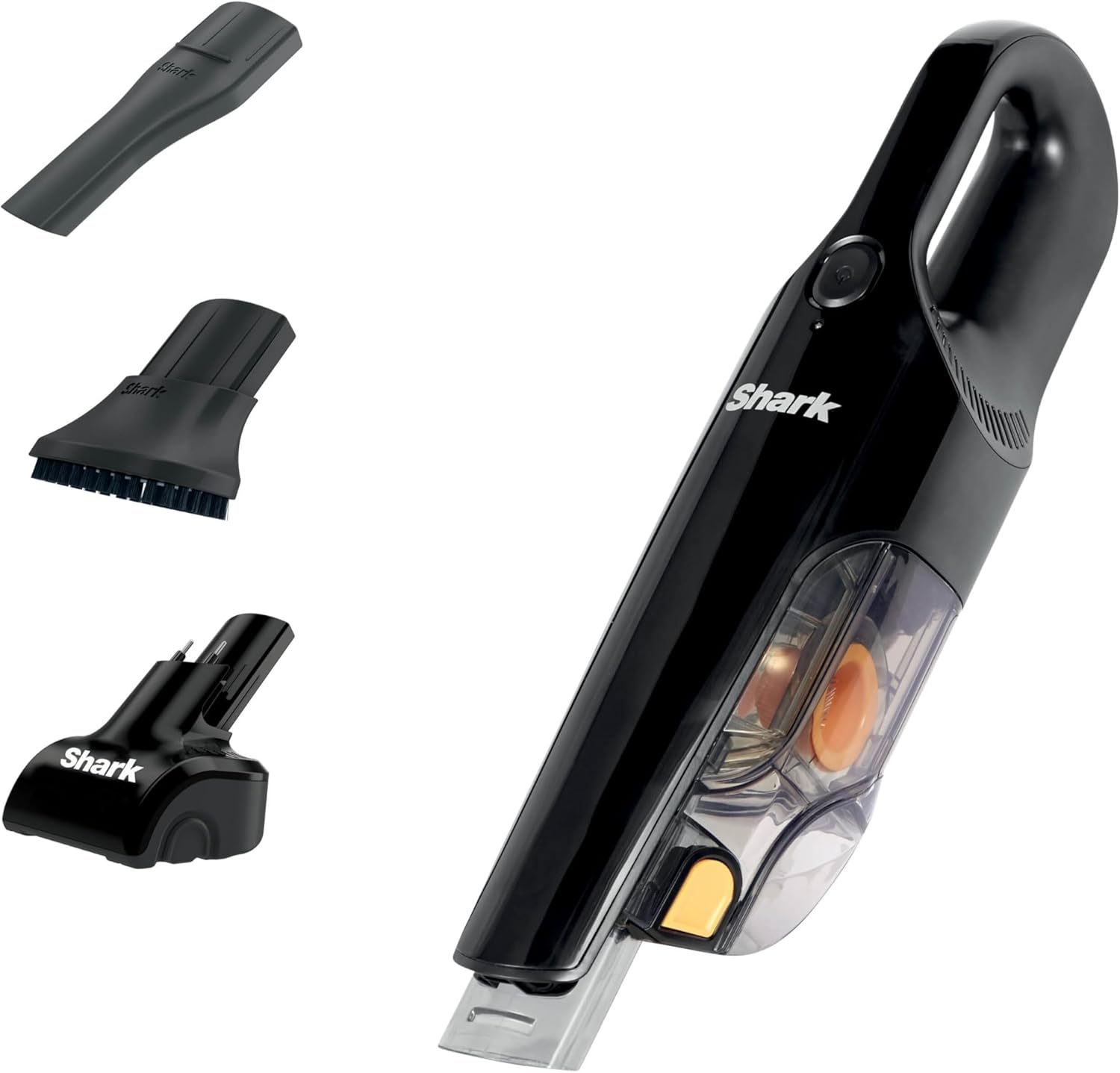 Shark Handheld Cordless Vacuum Cleaner With Pet Tool, Crevice Tool &amp; Dusting Brush, 80 W, 0.45 Liters, 10 Minute Run-Time, Washable Filter, Black &amp; Yellow, Ch950ukt