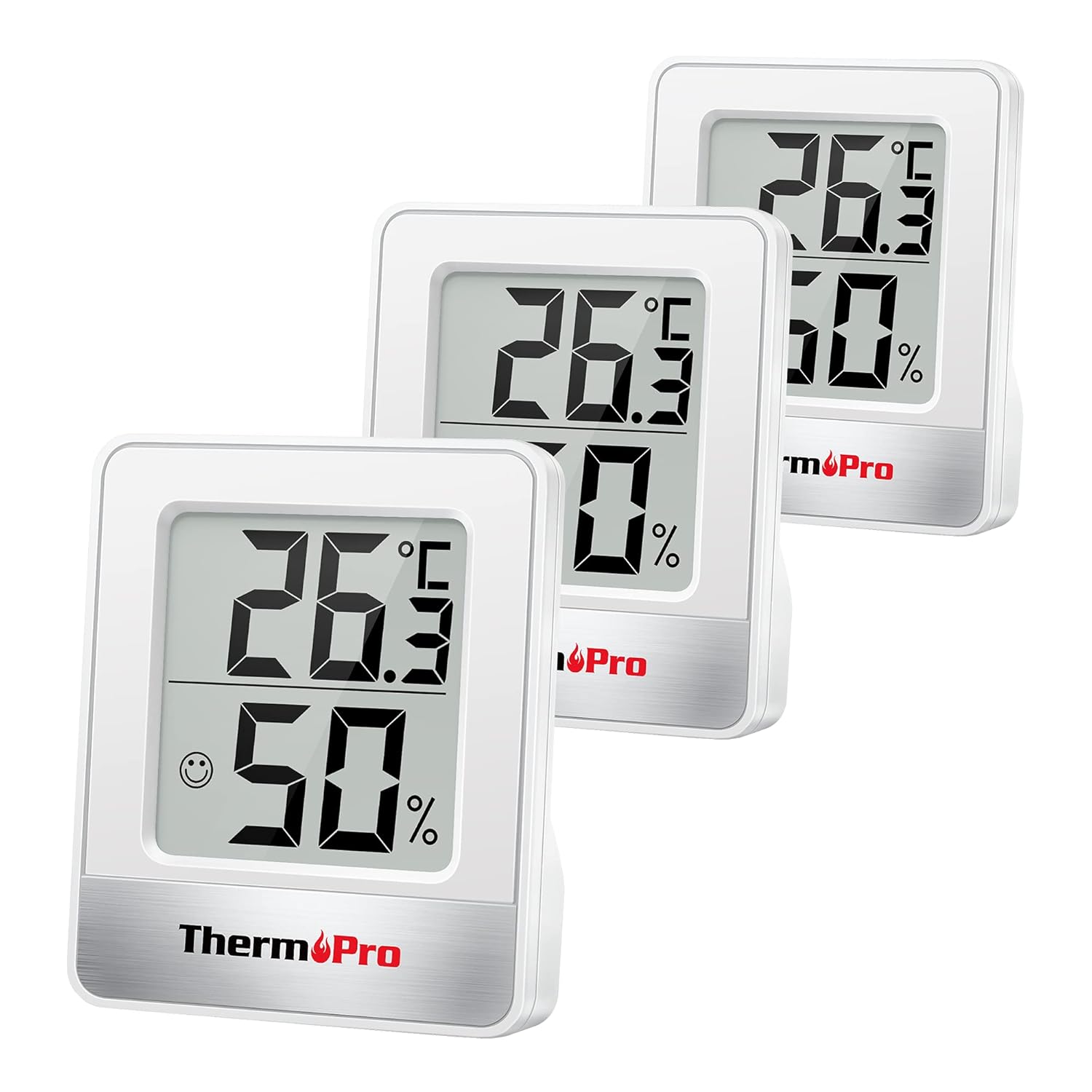 Thermopro Tp49w-3 Digital Mini Thermo-Hygrometer Thermometer Indoor Room Thermometer 3 Temperature and Humidity Meter With Smiley Indicator
