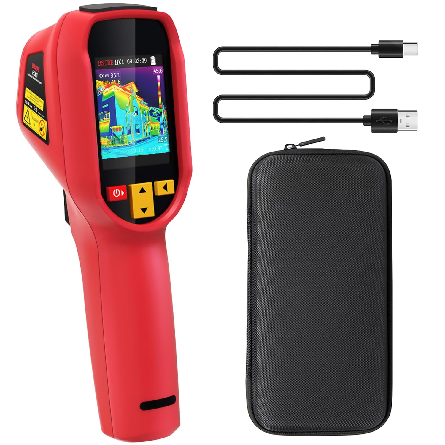 Bside Hx1 Thermal Imaging Camera High Resolution 240 X 240 Handheld Thermal Imager With 25hz Refresh Rate 15 Colour Palettes -4&deg;f to 1022&deg;f Range 50&deg;fov for Home Air/water Leaks Automotive Electrical