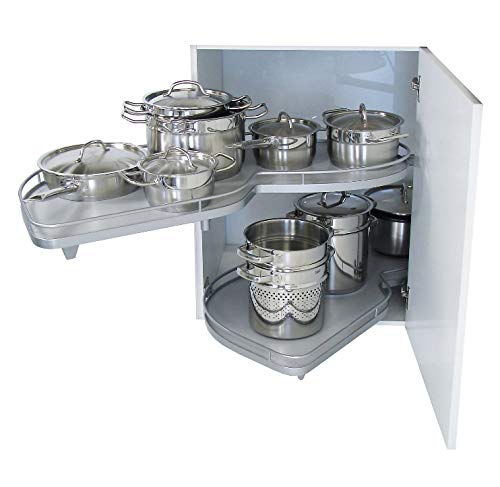 Kessebohmer Lemans Ii Kitchen (left Hand) 1000mm Pull-Out Swivelling Tray System | Corner Cabinet Storage Unit | Left Tilting Out for Cabinets With Min. 50 Cm Door Width &amp; Min. Cabinet Length of 900mm