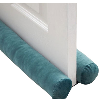turquoise velvet under-door draught excluder from Wayfair