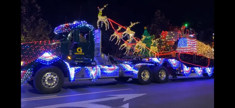 Holiday lights bring seasonal cheer to the construction world