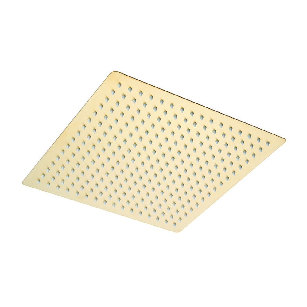 Arezzo Brushed Brass Ultra-Thin Square Fixed Shower Head