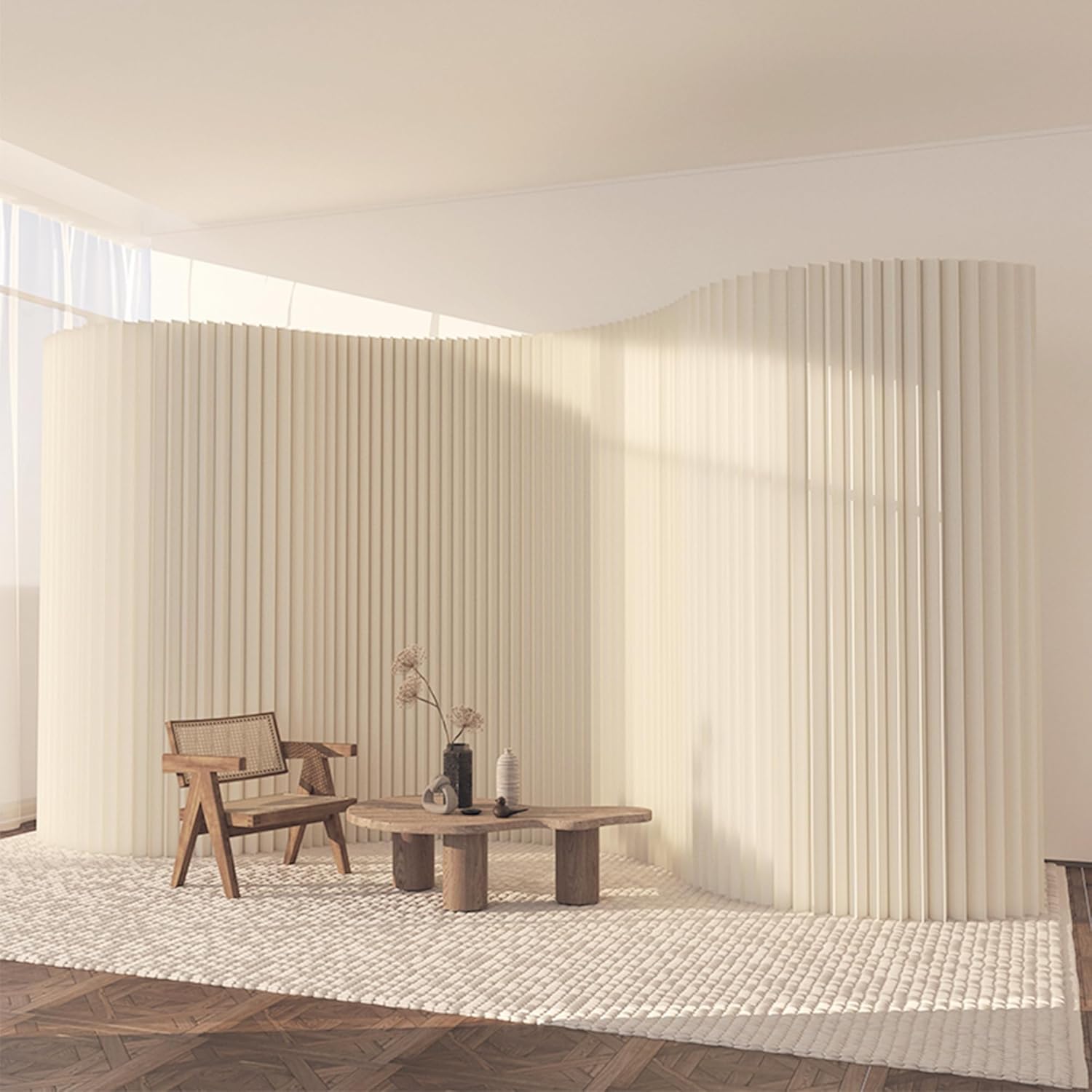 Foldable Paper Room Divider Screen - Portable Adjustable Paper Partition Wall for Commercial Spaces, Retail Store Displays, Office Decor &amp; Window Showcase (h2m * L4m)