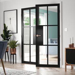 Civic Black Clear Glass Internal Door 35 X 1981 X 838mm