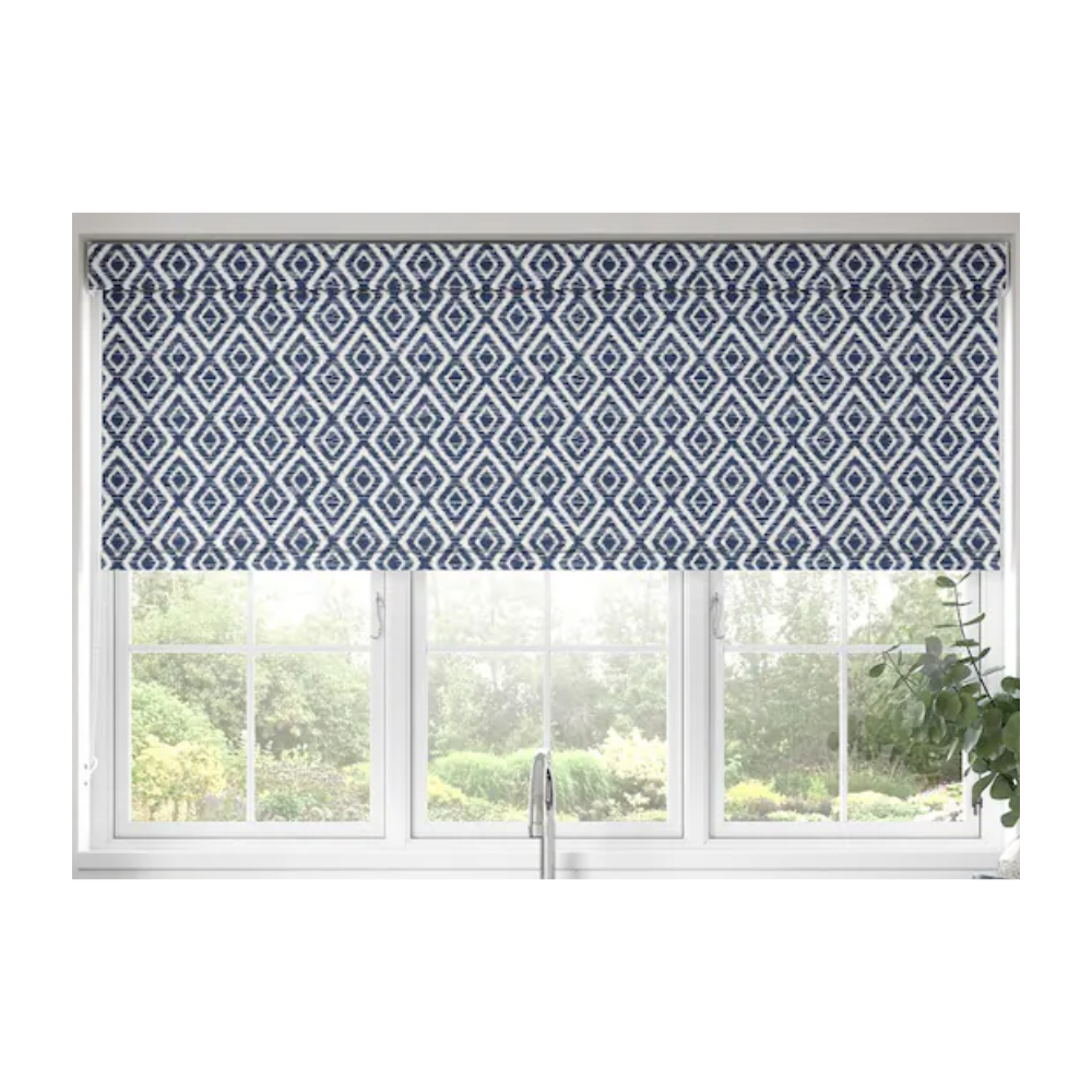 Blue diamond roller blind